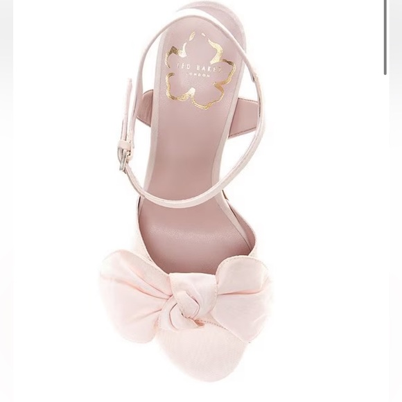 NWOT Ted Baker Heevia Satin Bow Ankle Strap Dress Heel Sandal - off white - Picture 5 of 14
